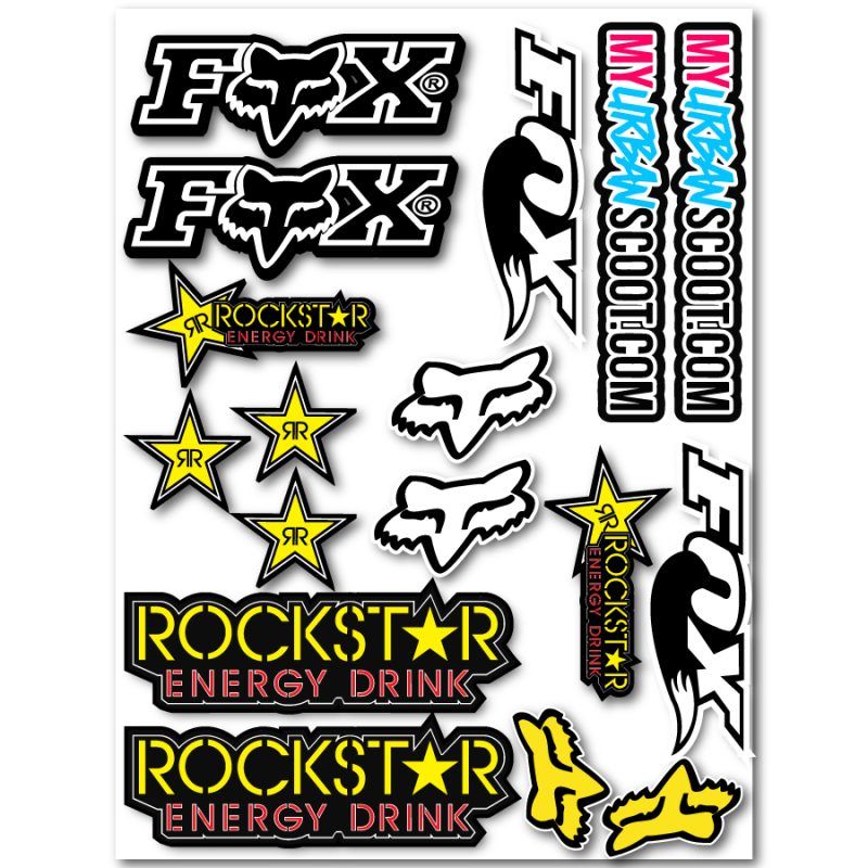 STICKERS PEGATINAS CALCOMANÍAS --para-patinete-electrico-xiaomi-m365-pro-pro2-1s-essential-pegatinas-stickers-para-patin-xiaomi-mi2-eco-pack pegatas ROCKSTAR FOX