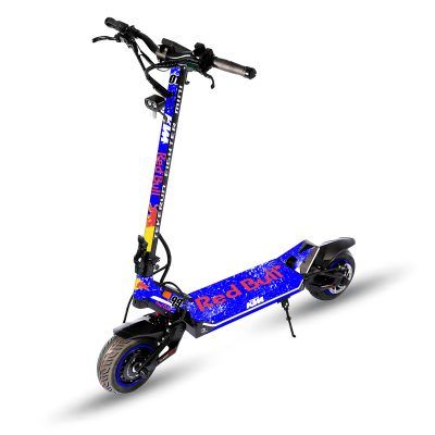 VINILOS--para-patinete-electrico-teverun-fighter-mini-dgt-certificado-pegatinas-stickers-para-patin-teverun-CON-BASE-RED-BULL-KTM-CROSS-BLUE